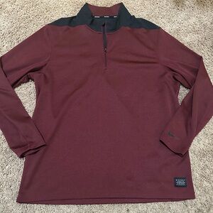 Nike Golf Maroon and Black Pullover 1/4 Zip